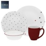 Corelle Vive 16 Pcs Dinner Set Polka Dottie