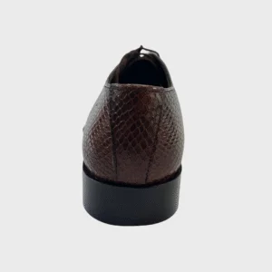 WalkinStyles – Brown Leather Dress Shoes with Snake Skin Finish - Image 8
