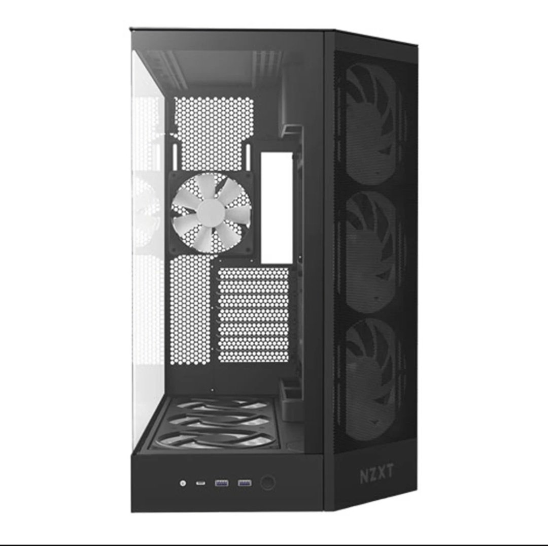 2025 PC Case Black, ATX Airflow with RGB, Panoramic Glass, Supports Dual 360mm Radiators, Up to 10 Fans. - Image 3