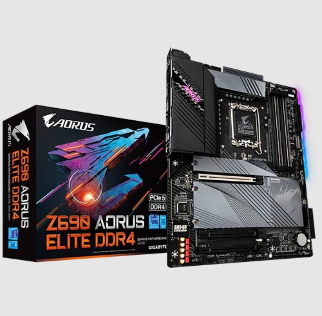 Gigabyte Z690 Aorus Elite DDR4 ATX Motherboard, LGA1700 socket Support for 13th Generation, Intel Z690 Express Chipset, 4 x DDR4 DIMM sockets, PCI Express 5.0