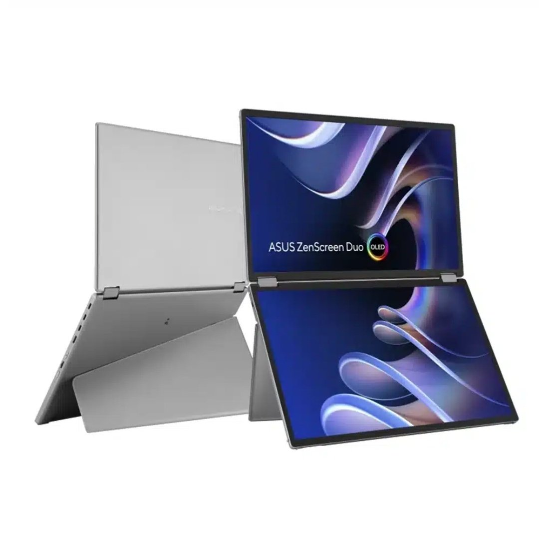 ASUS ZenScreen Duo OLED MQ149CD 360° Foldable Portable Monitor, Dual 14-inch, 16:10, FHD OLED Panels, DisplayHDR 400 True Black, 100% DCI-P3, Delta<2, Dual USB Type-C, mini-HDMI, Kickstand.