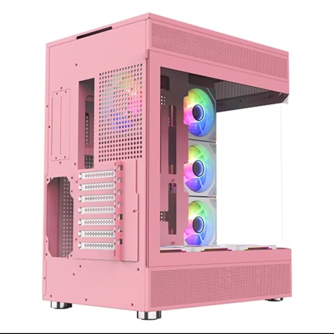 Acegeek Icecube Pink Computer Case, CPU Cooler Height 165mm, ATX/M‑ATX/ITX, I/O Ports, HDD/SSD. - Image 3