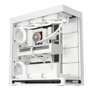 HAVN HS 420 Mid Tower Base Edition Computer Case White, E-ATX, Up To 420mm Radiators, 11x Fan Support, SGCC Sheet Metal, Tempered Glass, ABS, Zinc Alloy, NdFeB Magnets.