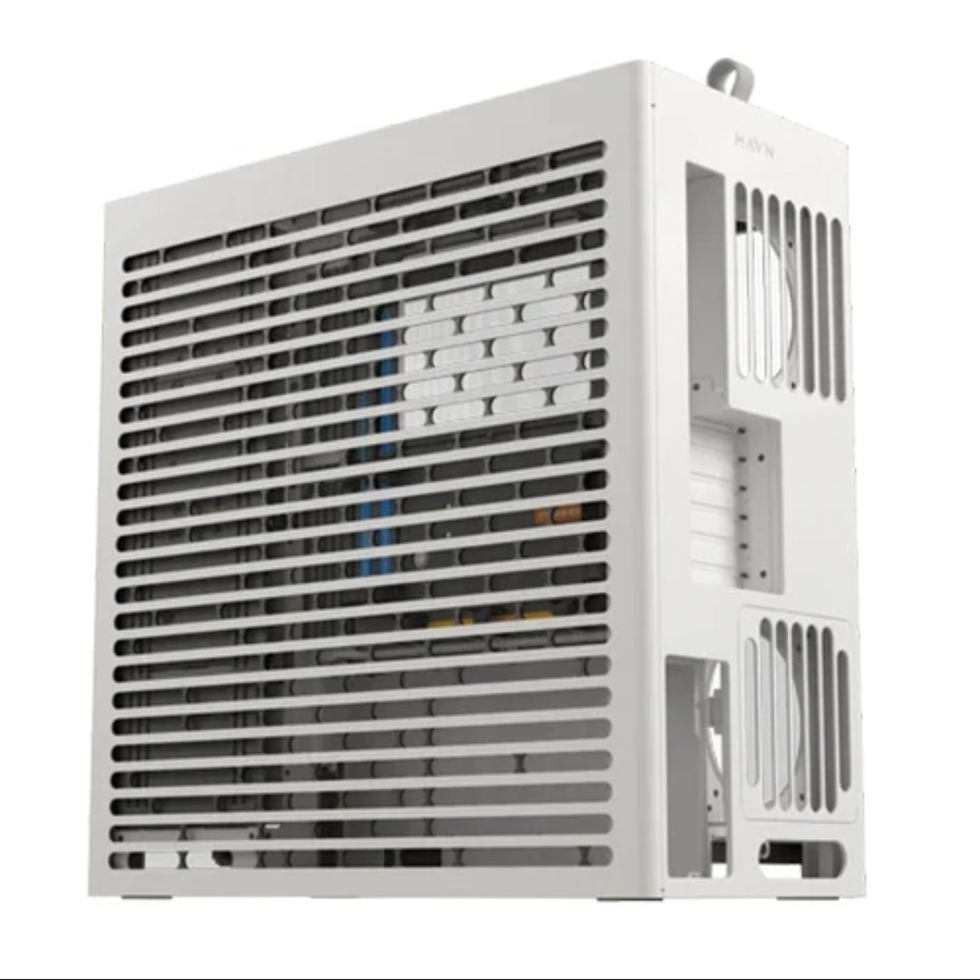 HAVN HS 420 Mid Tower Base Edition Computer Case White, E-ATX, Up To 420mm Radiators, 11x Fan Support, SGCC Sheet Metal, Tempered Glass, ABS, Zinc Alloy, NdFeB Magnets. - Image 3