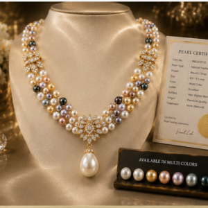 Gemlion Luxury Multi-Color Pearl Necklace – Premium Freshwater Pearl Collection