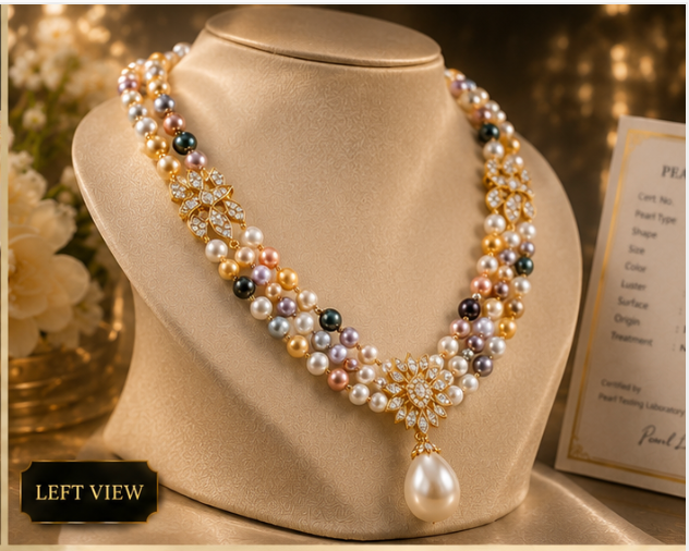 Gemlion Luxury Multi-Color Pearl Necklace – Premium Freshwater Pearl Collection - Image 4