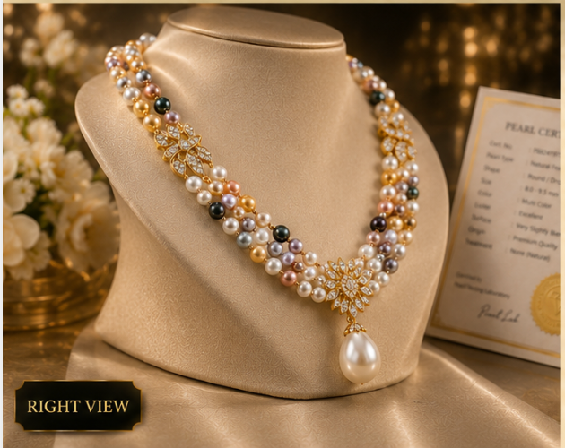 Gemlion Luxury Multi-Color Pearl Necklace – Premium Freshwater Pearl Collection - Image 2