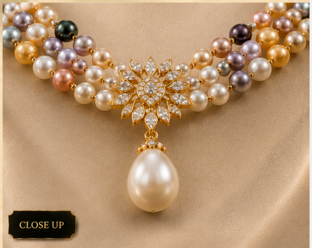 Gemlion Luxury Multi-Color Pearl Necklace – Premium Freshwater Pearl Collection - Image 3