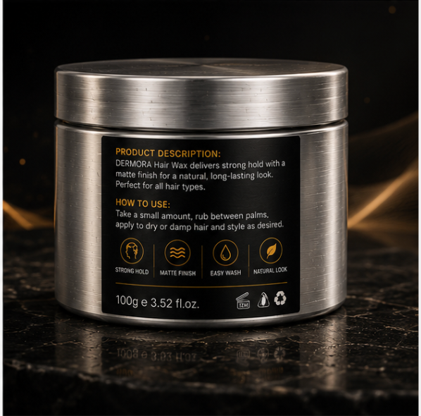 Dermora Premium Men's Hair Wax β Strong Hold Matte Finish - Image 5