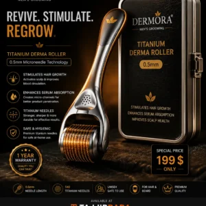 Dermora Titanium Derma Roller 0.5mm for Men