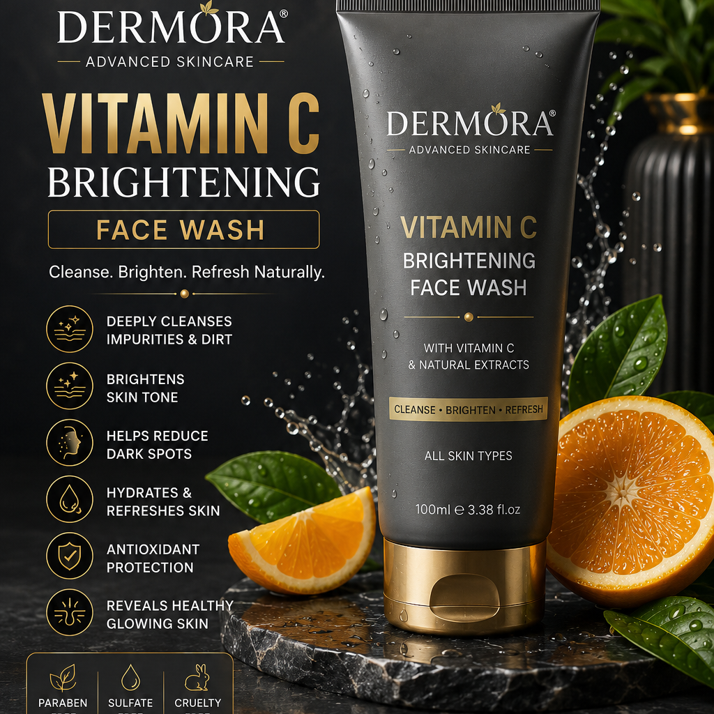 Dermora Vitamin C Brightening Face Wash – Advanced Skincare Formula