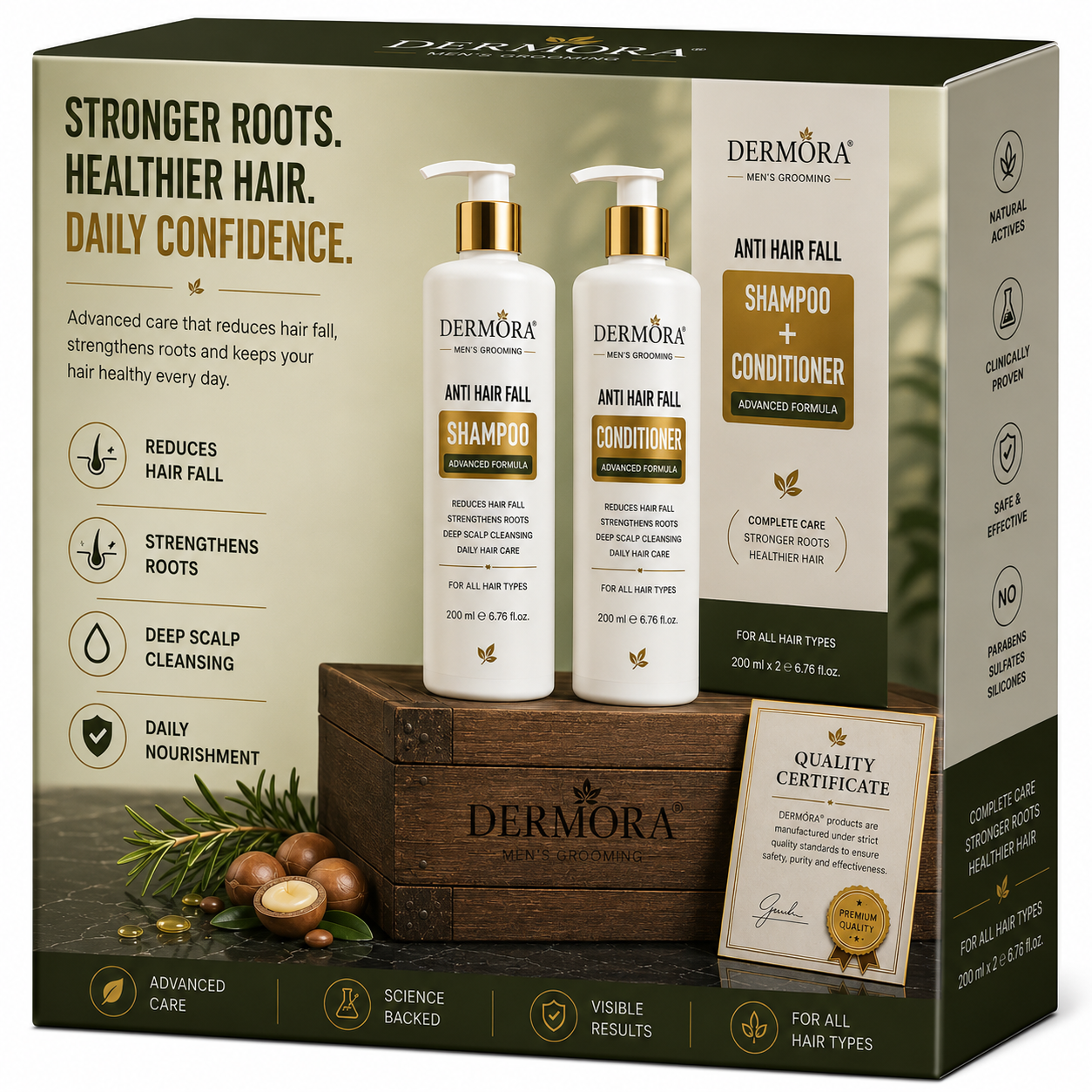 Dermora Anti Hair Fall Shampoo + Conditioner Set